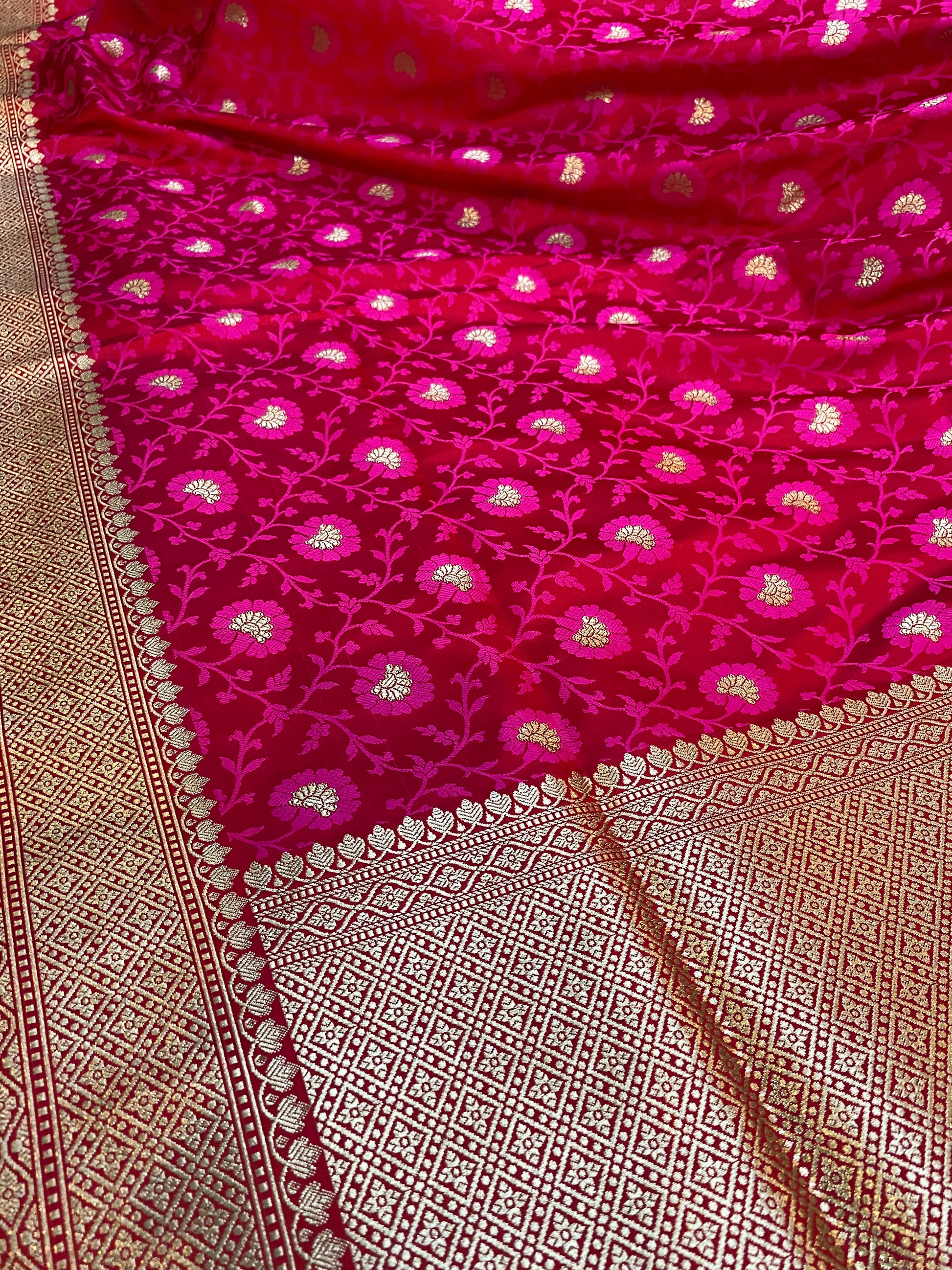 Exquisite Raani Pink Pure Katan Silk Banarasi Saree by Shades Of Benares - banarasi - banarasi saree shop