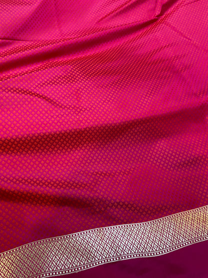 Raani Pink Pure Pure Silk Banarasi Saree: Jaal Work Elegance by Shades Of Benares - banarasi - banarasi saree shop