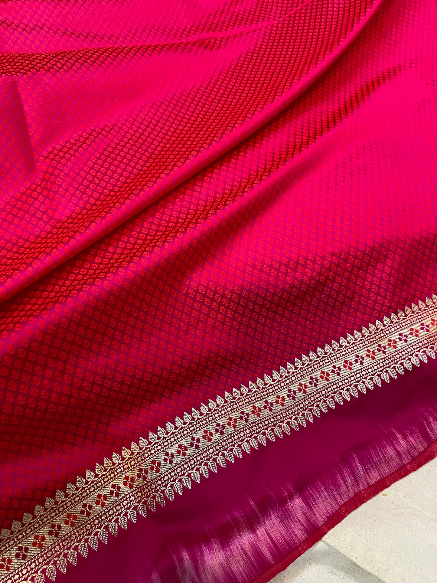 Exquisite Rani Pink Banarasi Silk Saree by Shades Of Benares - banarasi - banarasi saree shop