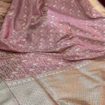 Timeless Beauty: Pink Pure Banarasi Silk Saree by Shades Of Benares - banarasi - banarasi saree shop