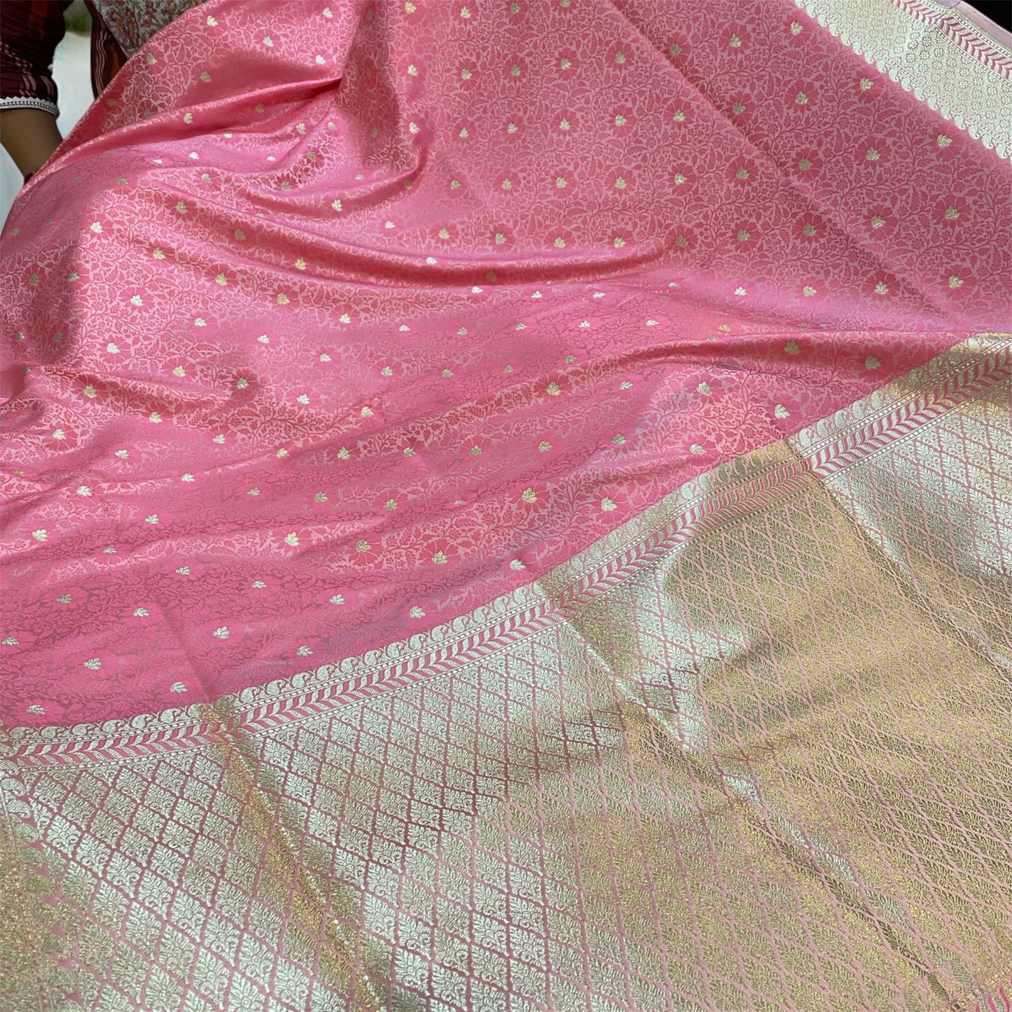 Exquisite Baby Pink Pure Katan Silk Banarasi Saree by Shades Of Benares - banarasi - banarasi saree shop