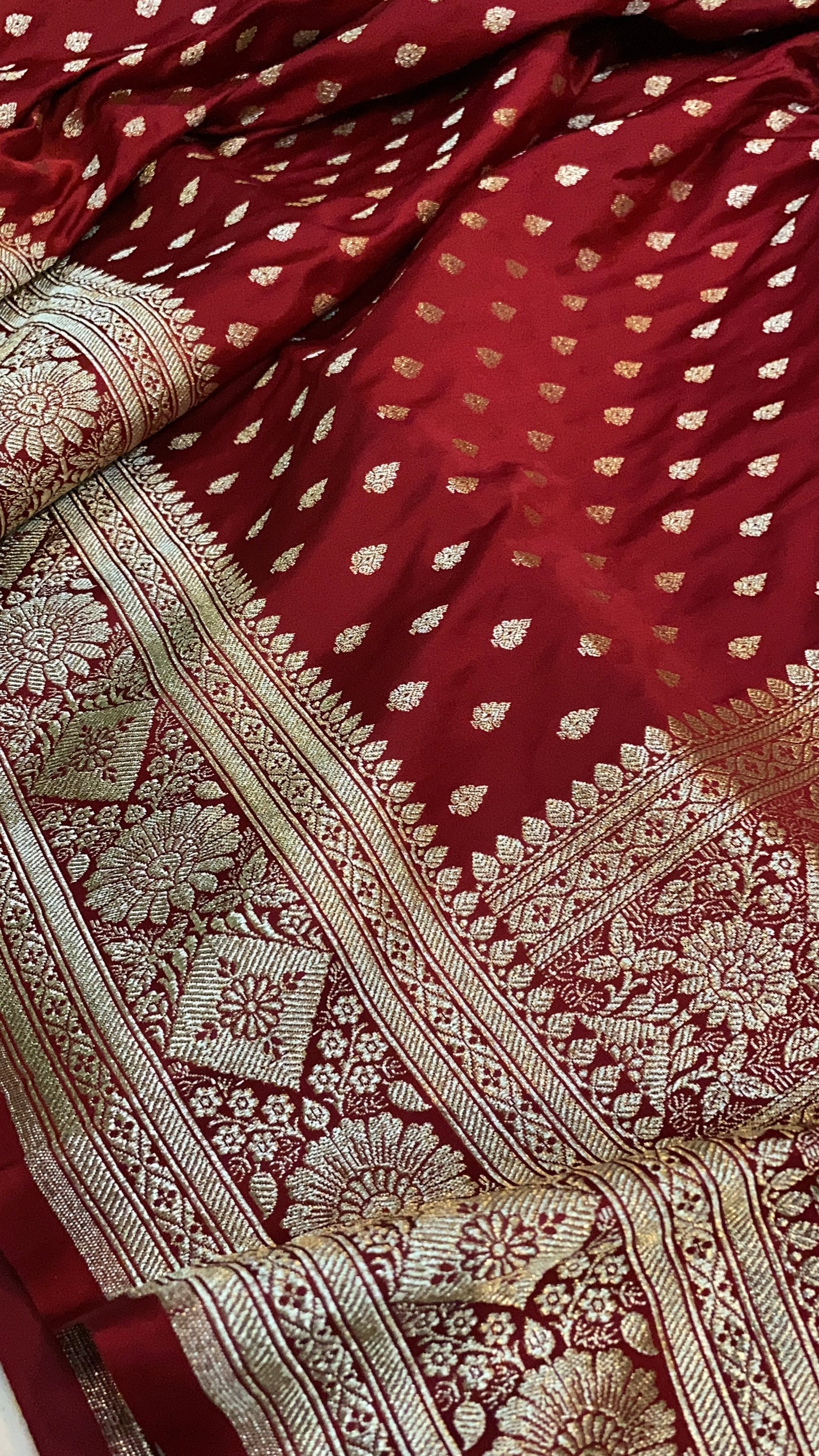 Rich Elegance: Maroon Handloom Pure Silk Banarasi Saree by Shades Of Benares - banarasi - banarasi saree shop