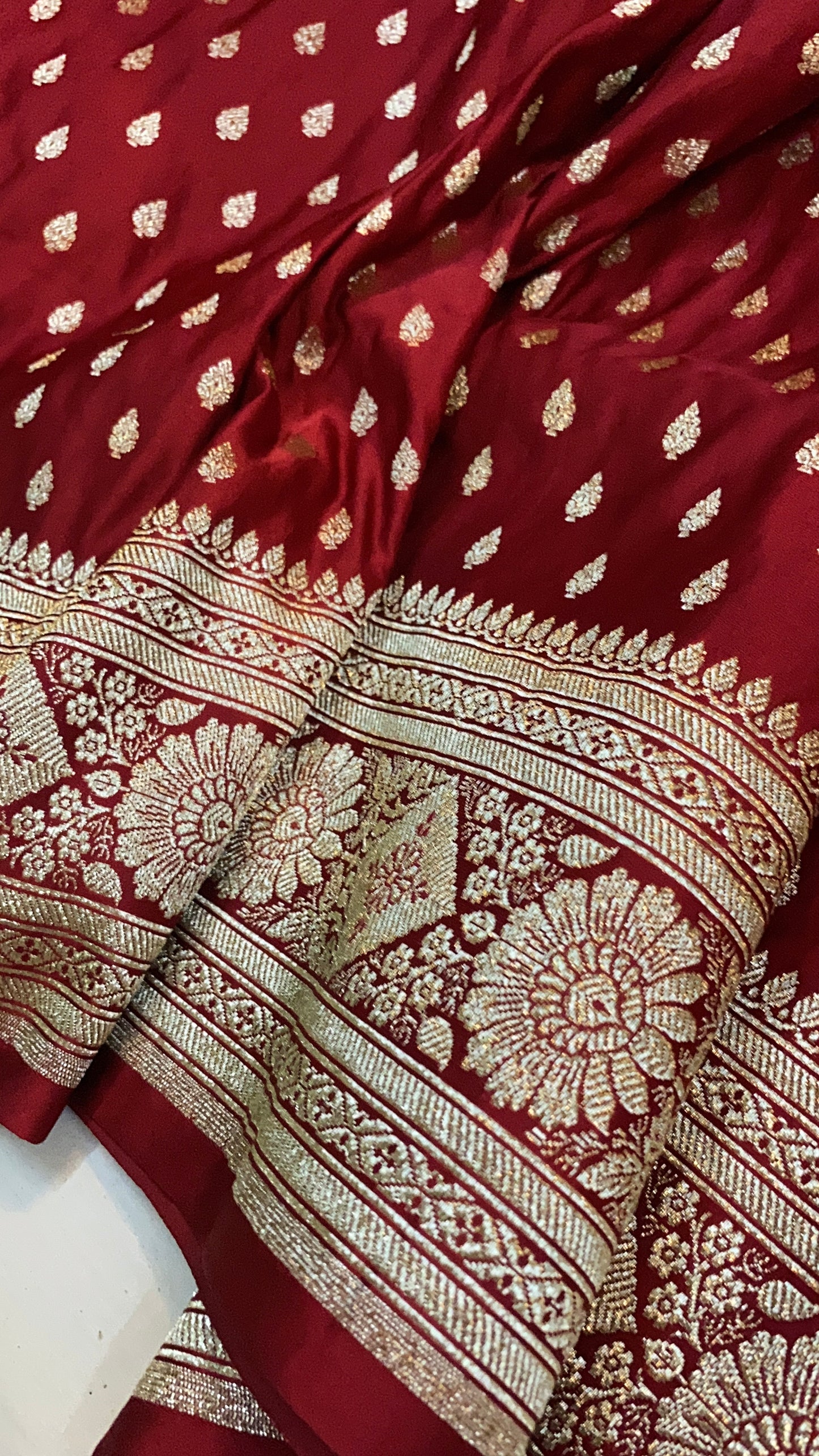 Rich Elegance: Maroon Handloom Pure Silk Banarasi Saree by Shades Of Benares - banarasi - banarasi saree shop