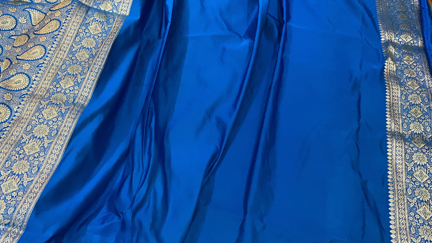 Timeless Blue Pure Silk Banarasi Saree for Every Occasion by Shades Of Benares - banarasi - banarasi saree shop