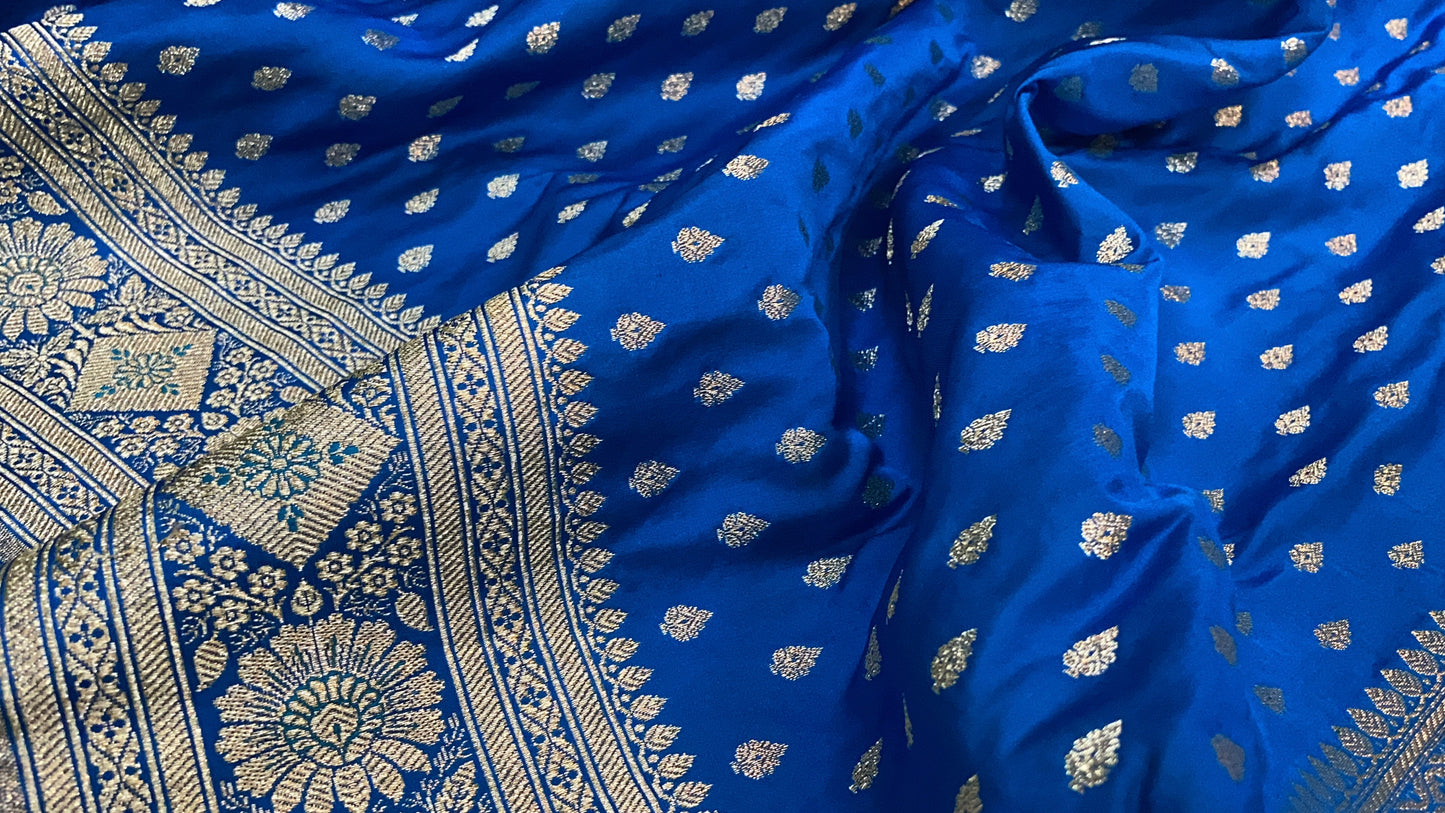 Timeless Blue Pure Silk Banarasi Saree for Every Occasion by Shades Of Benares - banarasi - banarasi saree shop