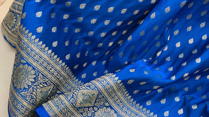 Timeless Blue Pure Silk Banarasi Saree for Every Occasion by Shades Of Benares - banarasi - banarasi saree shop