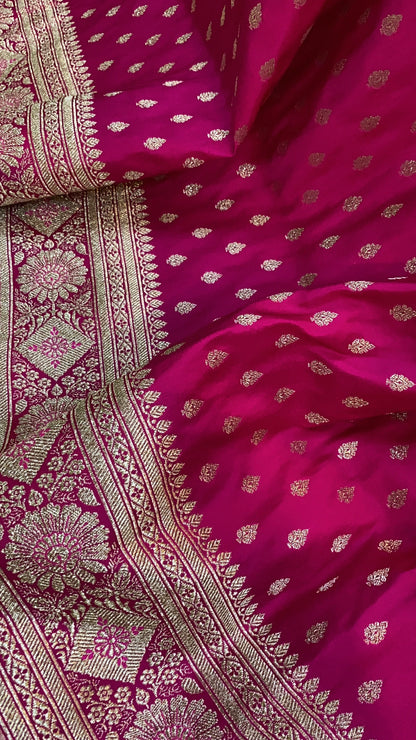 Celebrate Tradition with Rani Pink Pure Silk Banarasi Saree by Shades Of Benares - banarasi - banarasi saree shop