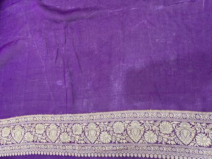 The Viola Couture | Pure Khaddi Georgette Banarasi Saree by Shades Of Banaras - banarasi - banarasi saree shop - banarasi saree manufacturers - banarasi saree wholesale - banaraasi sarees - banarasi sari - banarasi saris - silk saree - silk sari - wedding saree - wedding sari - designer sari - wedding collection - gifting