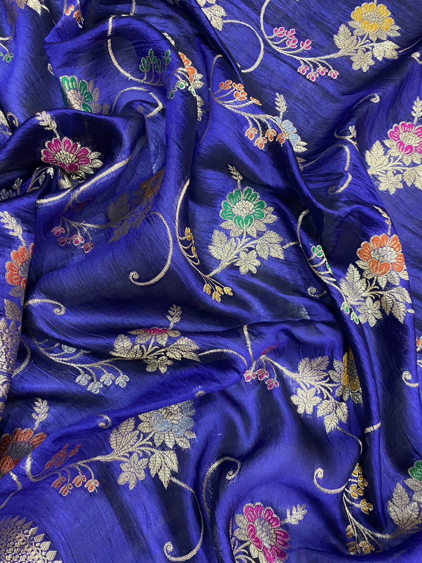 Zaffiro Divina Couture Pure Katan Silk Banarasi Saree In Minakari Jaal