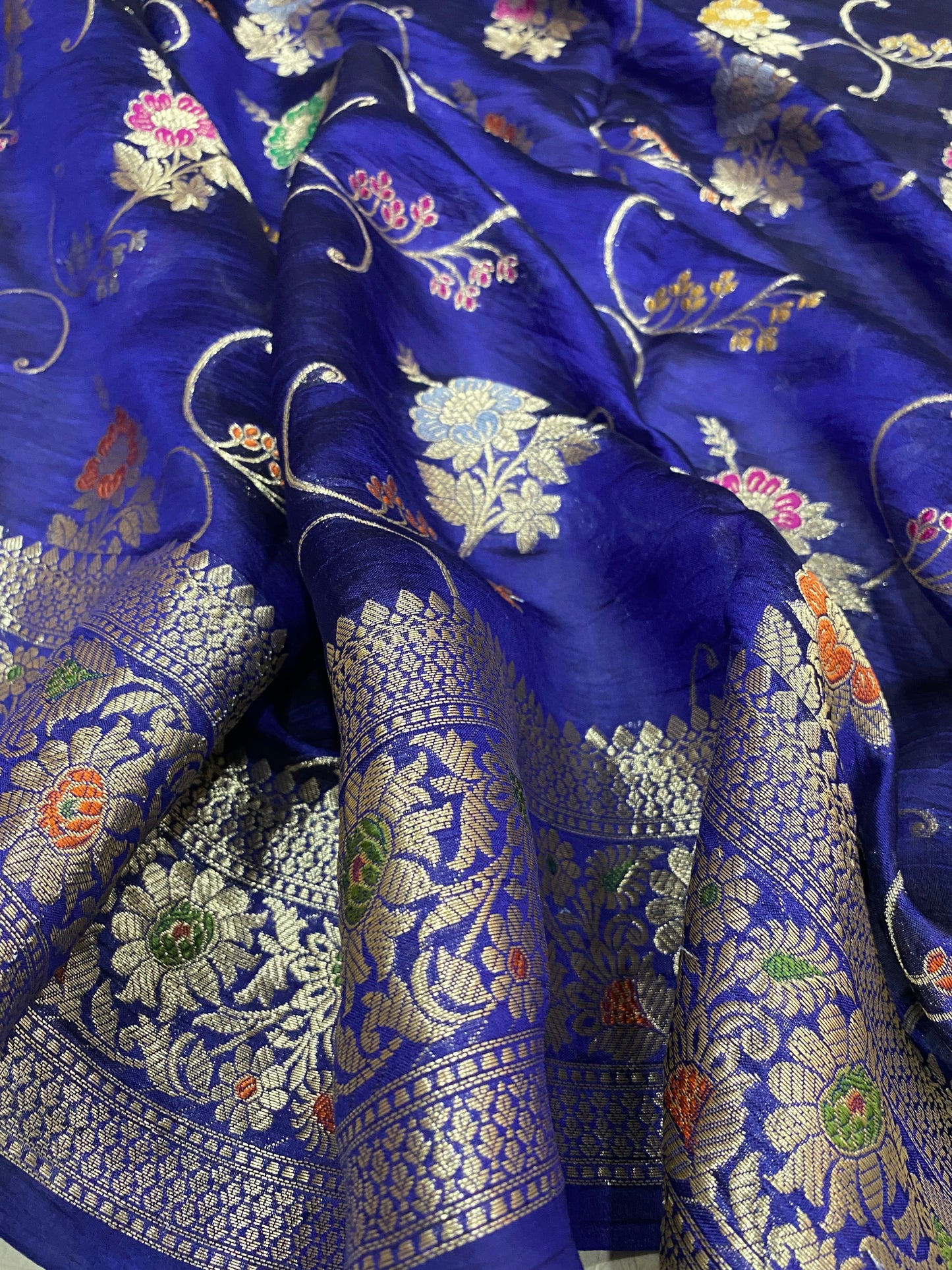 Zaffiro Divina Couture Pure Katan Silk Banarasi Saree In Minakari Jaal