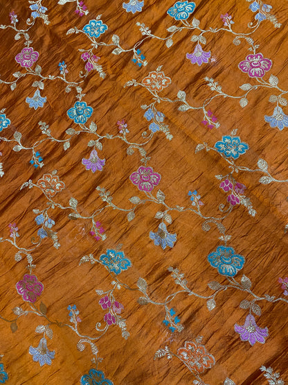 Ambra Reale Luxe Pure Katan Silk Banarasi Saree In Minakari Jaal