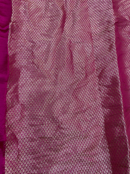 Rosa Bellezza Couture Pure Katan Silk Banarasi Saree In Minakari Jaal