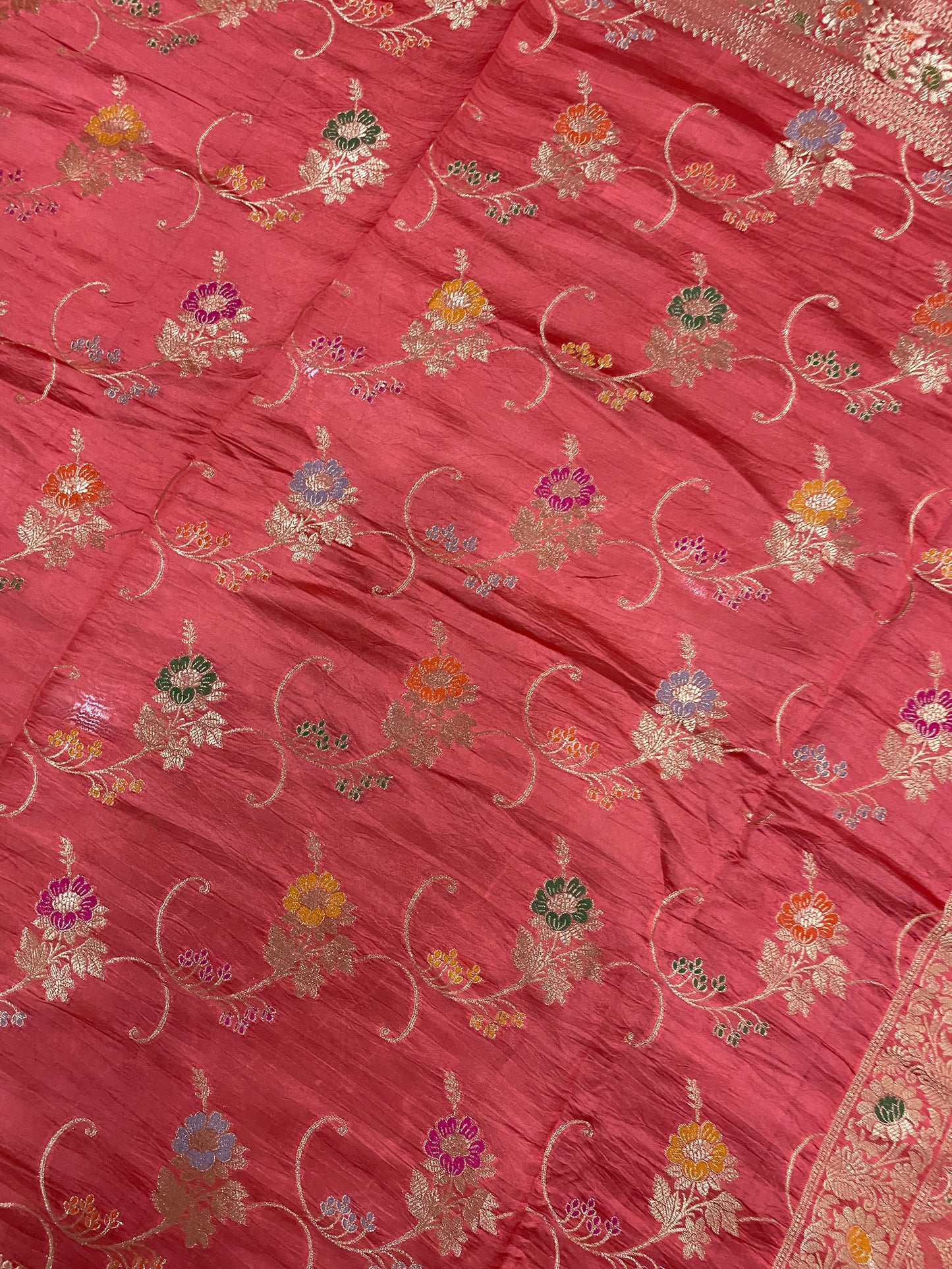 Rosa Tenue Luxe Pure Katan Silk Banarasi Saree In Minakari Jaal