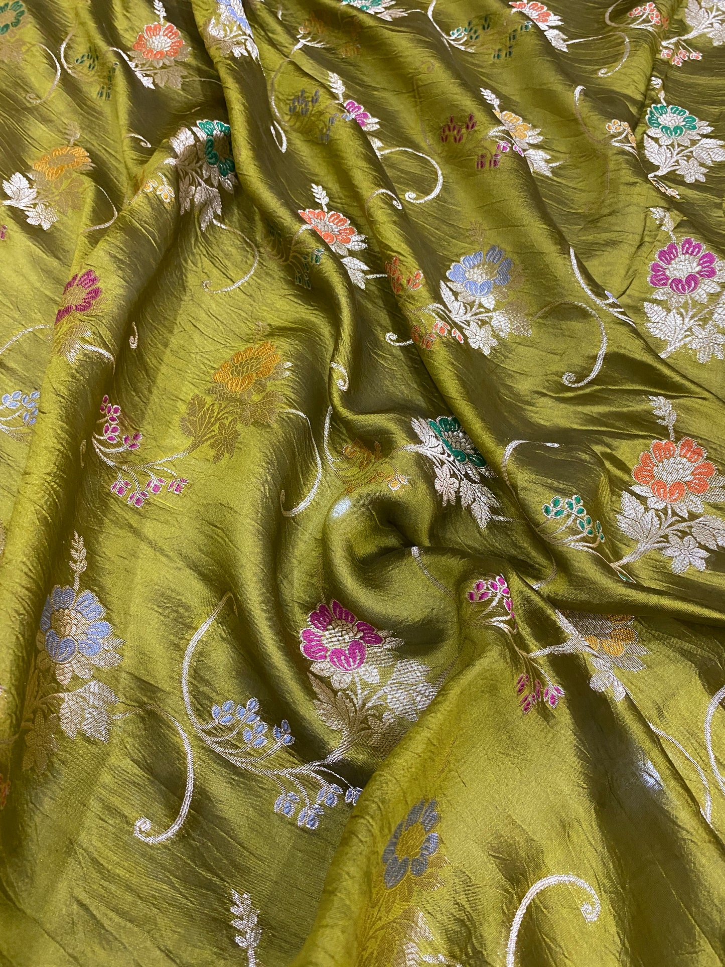 Oliva Maestosa Couture Pure Katan Silk Banarasi Saree In Minakari Jaal