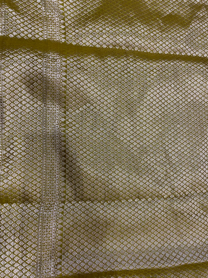Oliva Maestosa Couture Pure Katan Silk Banarasi Saree In Minakari Jaal