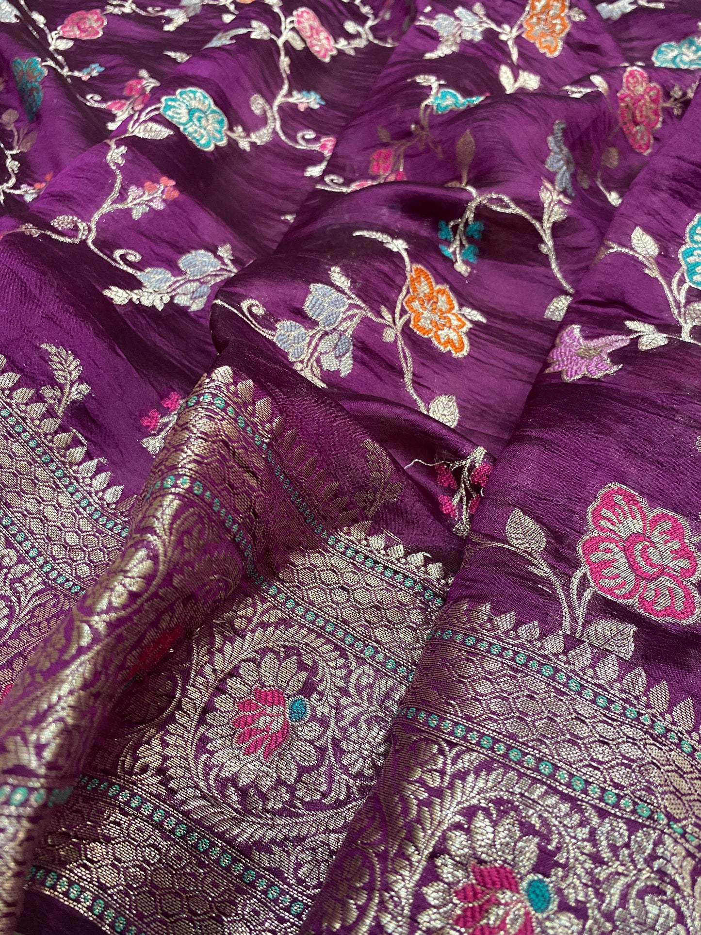 Vino Nobile Couture Pure Katan Silk Banarasi Saree In Minakari Jaal
