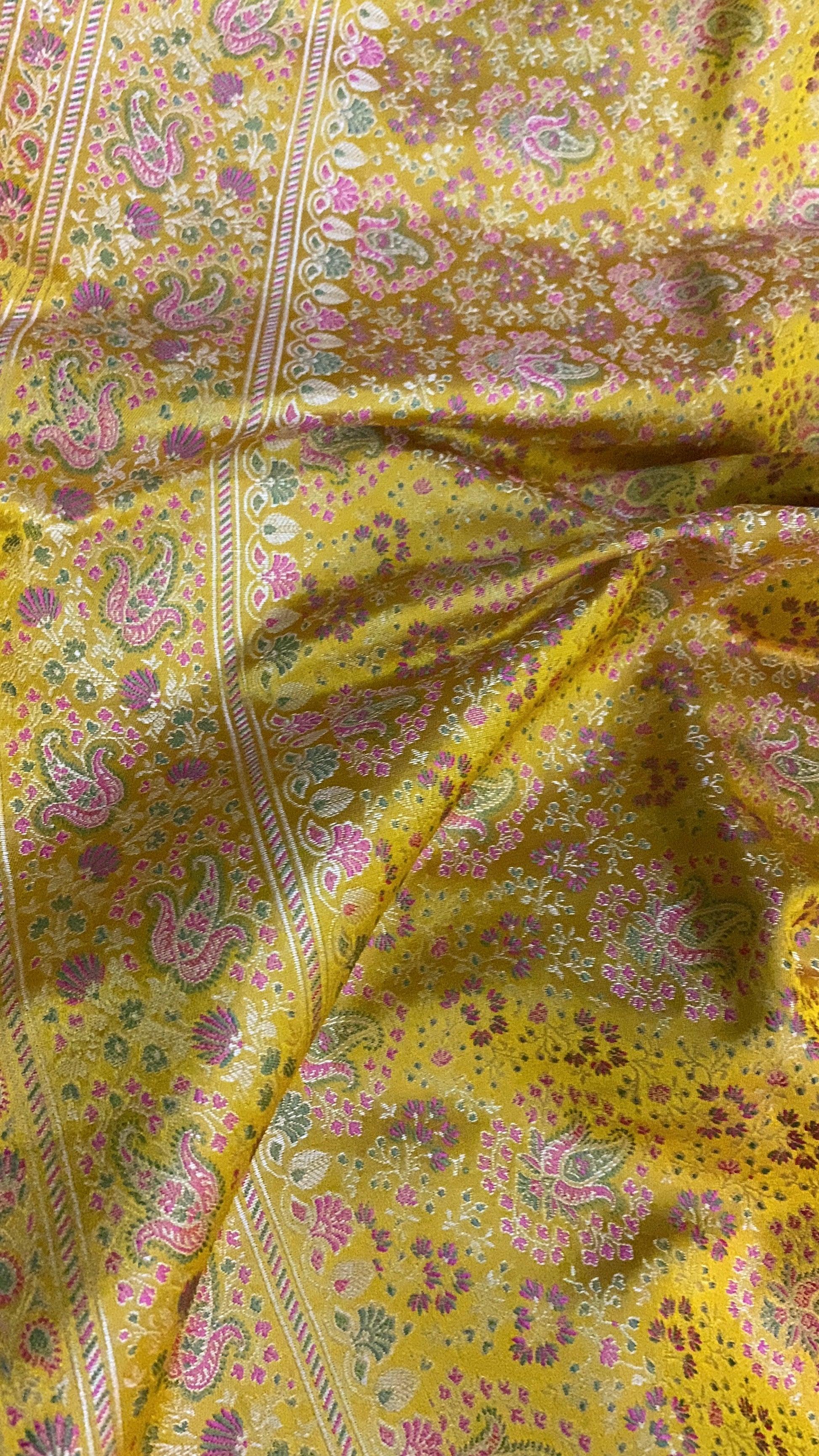 Exquisite Elegance: The Yellow Pure Silk Banarasi Saree by Shades Of Benares - banarasi - banarasi saree shop