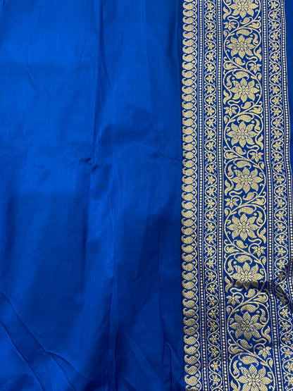 Blu Regale Kadhua Couture Pure Silk Banarasi Saree