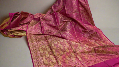 The Pink Pure Silk Banarasi Saree by Shades Of Benares - banarasi - banarasi saree shop