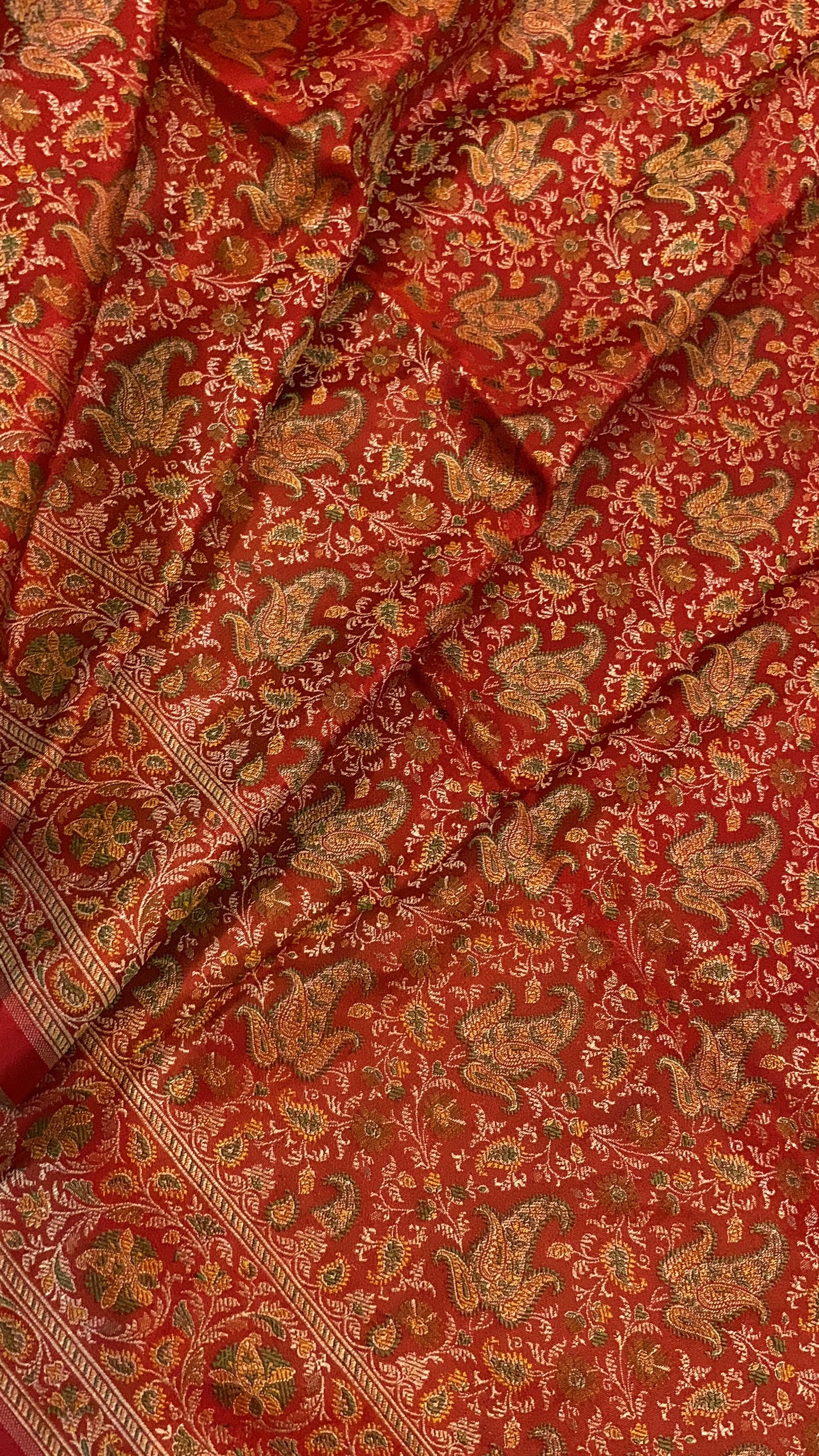 The Red Pure Silk Banarasi Saree by Shades Of Benares - banarasi - banarasi saree shop