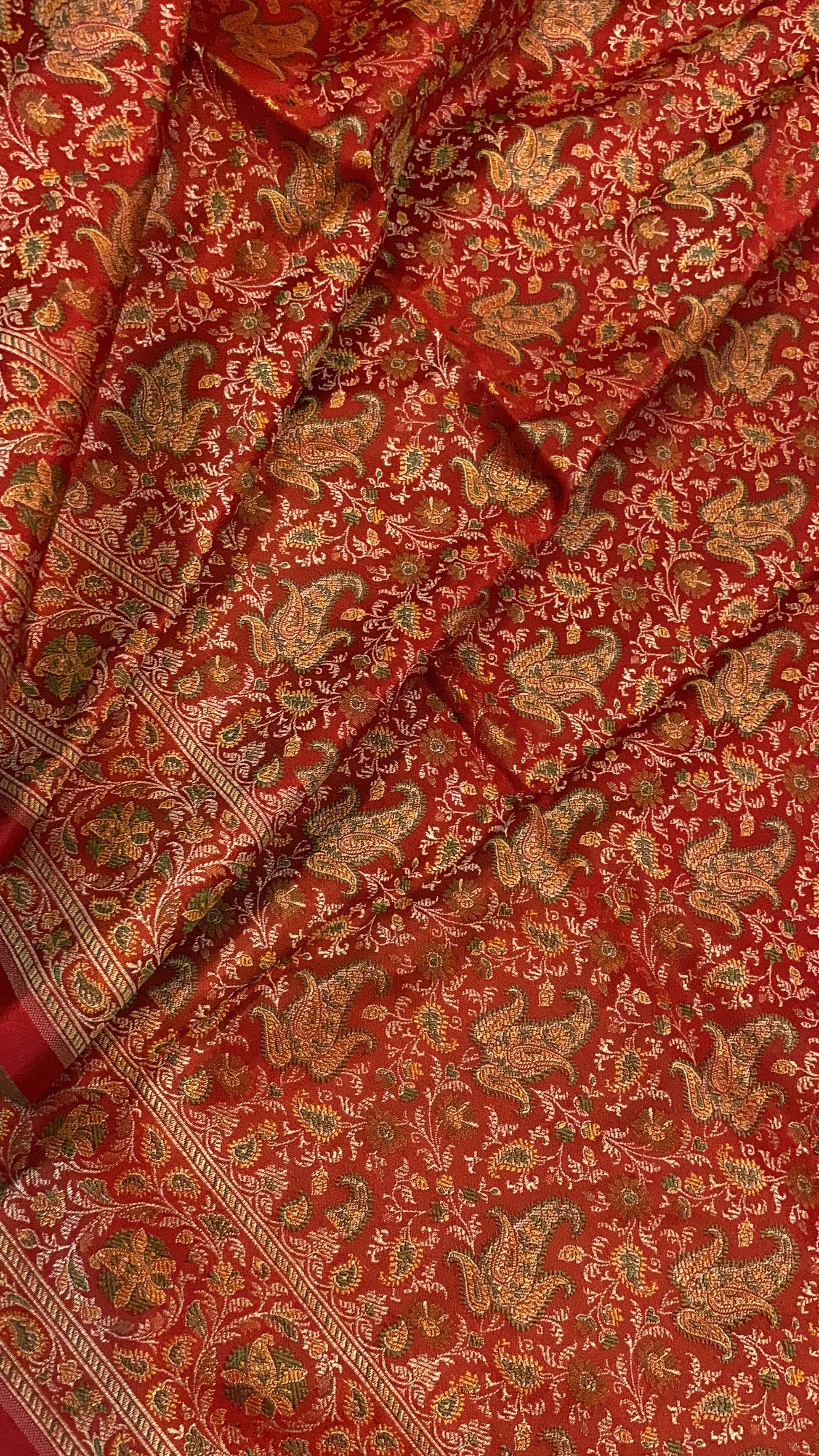 The Red Pure Silk Banarasi Saree by Shades Of Benares - banarasi - banarasi saree shop