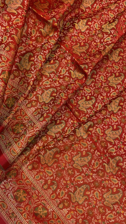 The Red Pure Silk Banarasi Saree by Shades Of Benares - banarasi - banarasi saree shop