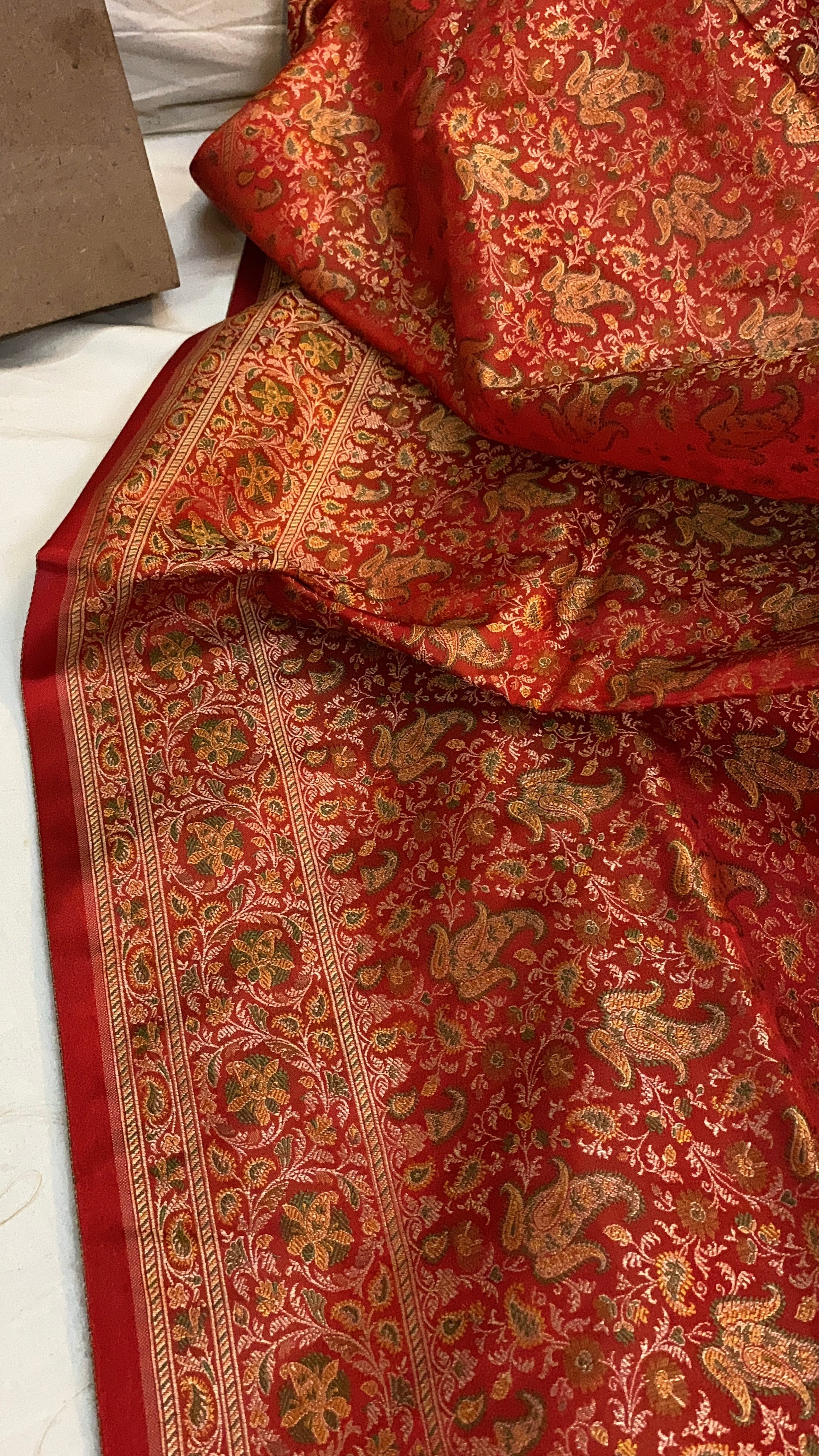 The Red Pure Silk Banarasi Saree by Shades Of Benares - banarasi - banarasi saree shop