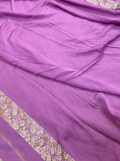 The Purple Handloom Pure Moonga Silk Banarasi Saree by Shades Of Benares - banarasi - banarasi saree shop