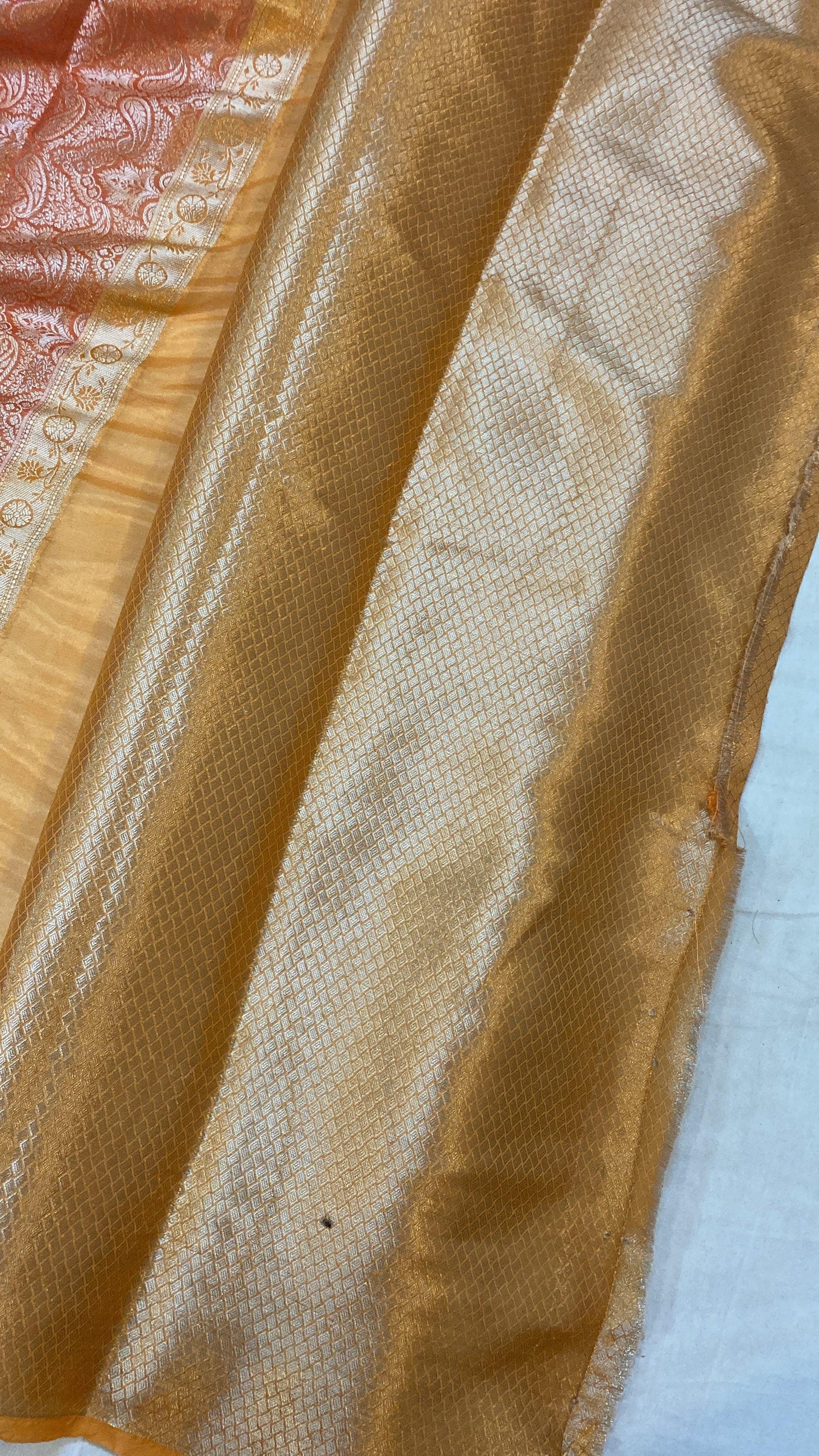 Handwoven Yellow Rangkaat Banarasi Silk Sari by Shades Of Benares - banarasi - banarasi saree shop