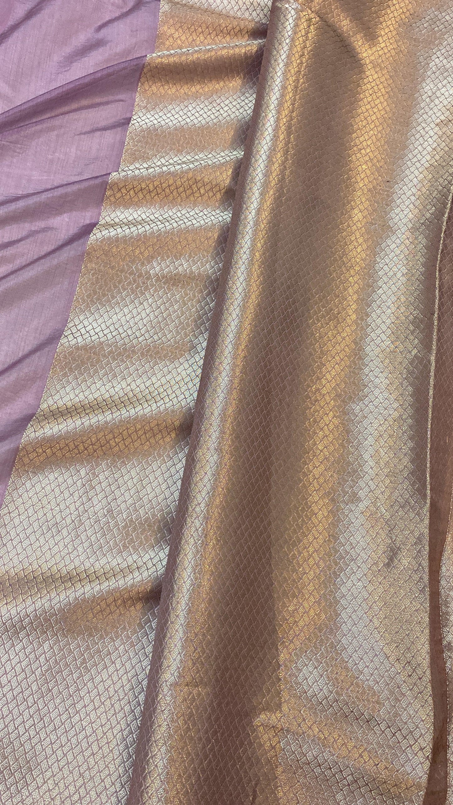 Handwoven Purple Rangkaat Banarasi Silk Sari by Shades Of Benares - banarasi - banarasi saree shop