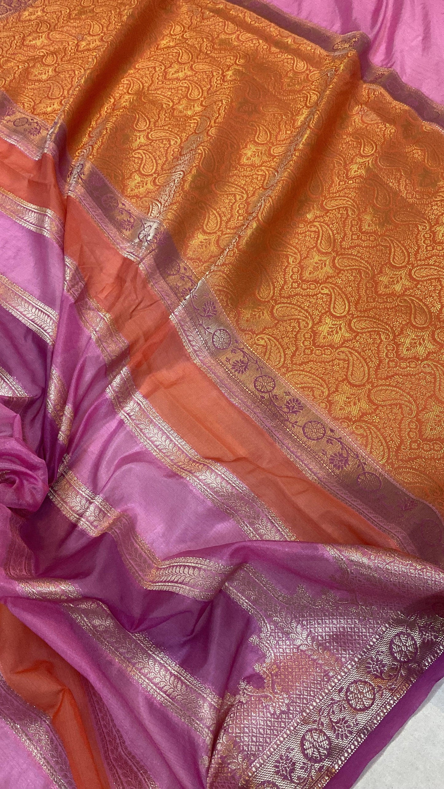 Handwoven Pink Rangkaat Banarasi Silk Sari by Shades Of Benares - banarasi - banarasi saree shop