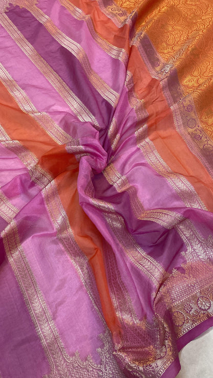 Handwoven Pink Rangkaat Banarasi Silk Sari by Shades Of Benares - banarasi - banarasi saree shop