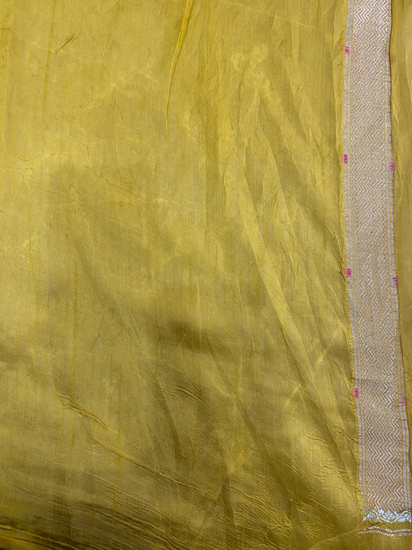 Giallo Dorato Cutwork Butis Couture Pure Mango Silk Banarasi Saree