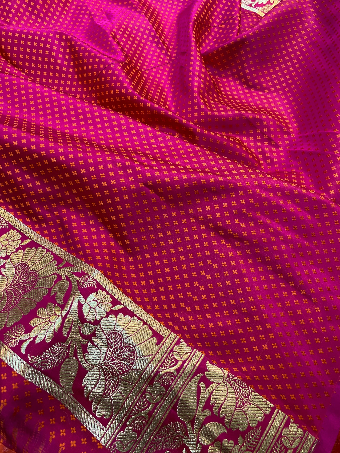 The Rani Pink Pure Satin Silk Banarasi Saree by Shades Of Benares - banarasi - banarasi saree shop