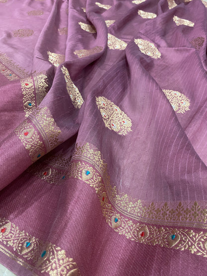 Lavanda Serena Cutwork Butis Couture Pure Mango Silk Banarasi Saree