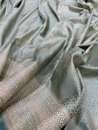 Azzurra Serena Tanchui Couture Pure Silk Banarasi Saree