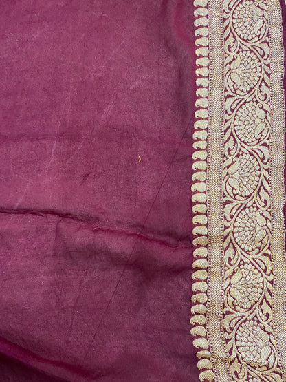 Vino Nobile Striped Couture Pure Chiffon Banarasi Saree