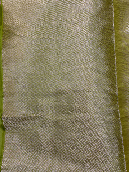 Verde Oliva Meenakaari Couture Pure Dupion Silk Banarasi Saree
