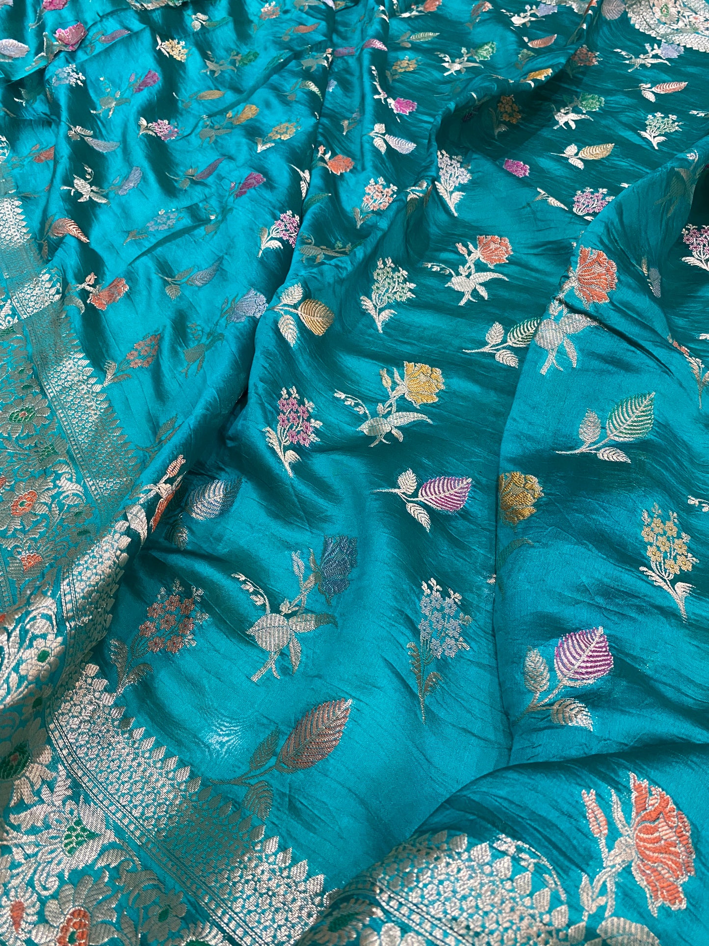 Celeste Bella Meenakaari Couture Pure Dupion Silk Banarasi Saree
