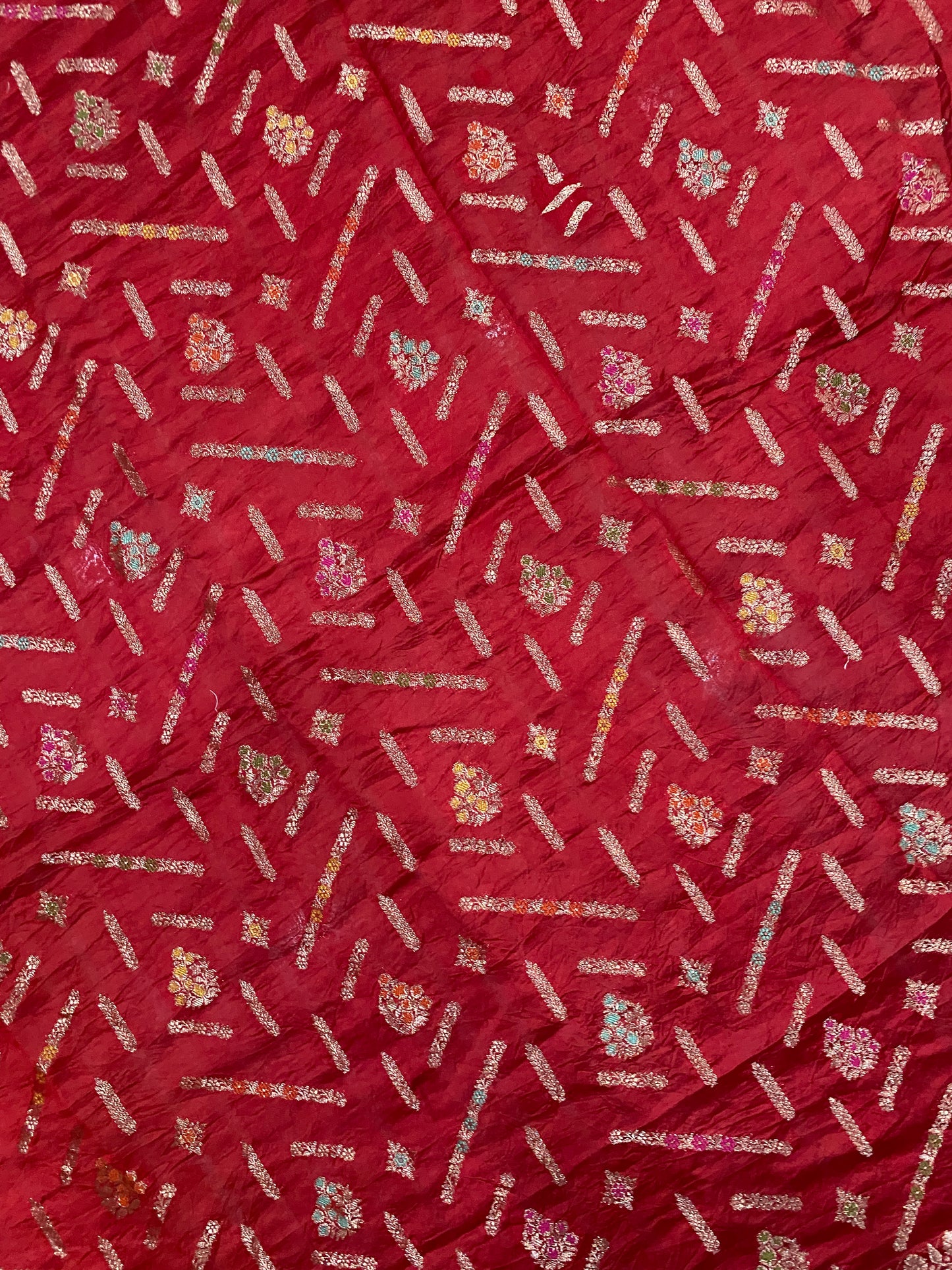 Rosso Scintilla Meenakaari Couture Pure Dupion Silk Banarasi Saree
