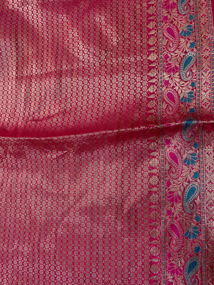 Magenta Regale Meenakaari Couture Pure Dupion Silk Banarasi Saree