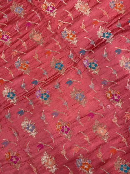 Corallo Dolce Meenakaari Couture Pure Dupion Silk Banarasi Saree