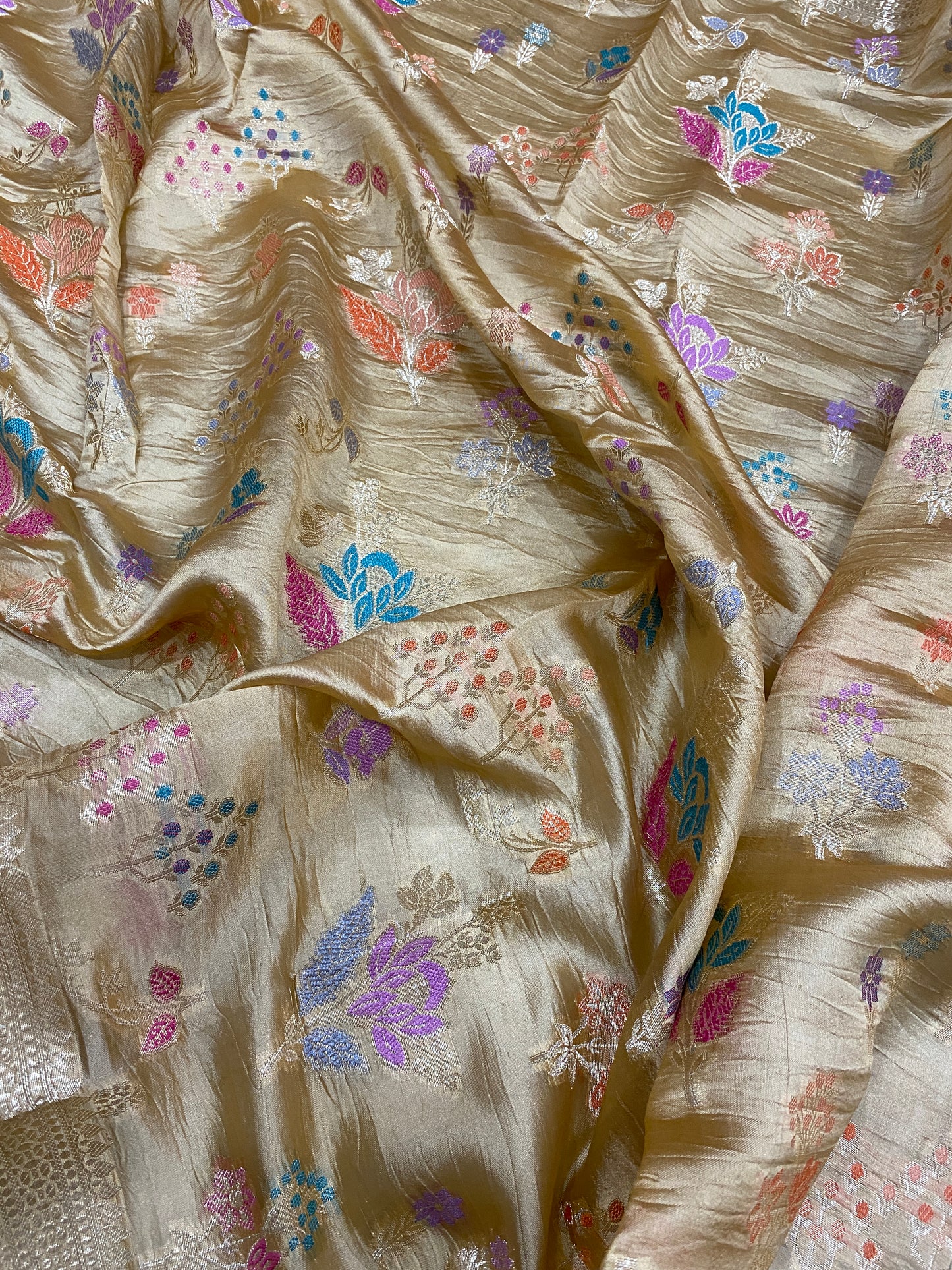 Dorata Aurora Meenakaari Couture Pure Dupion Silk Banarasi Saree