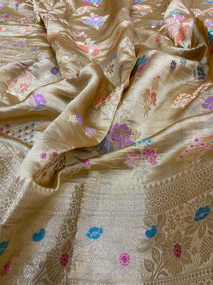 Dorata Aurora Meenakaari Couture Pure Dupion Silk Banarasi Saree
