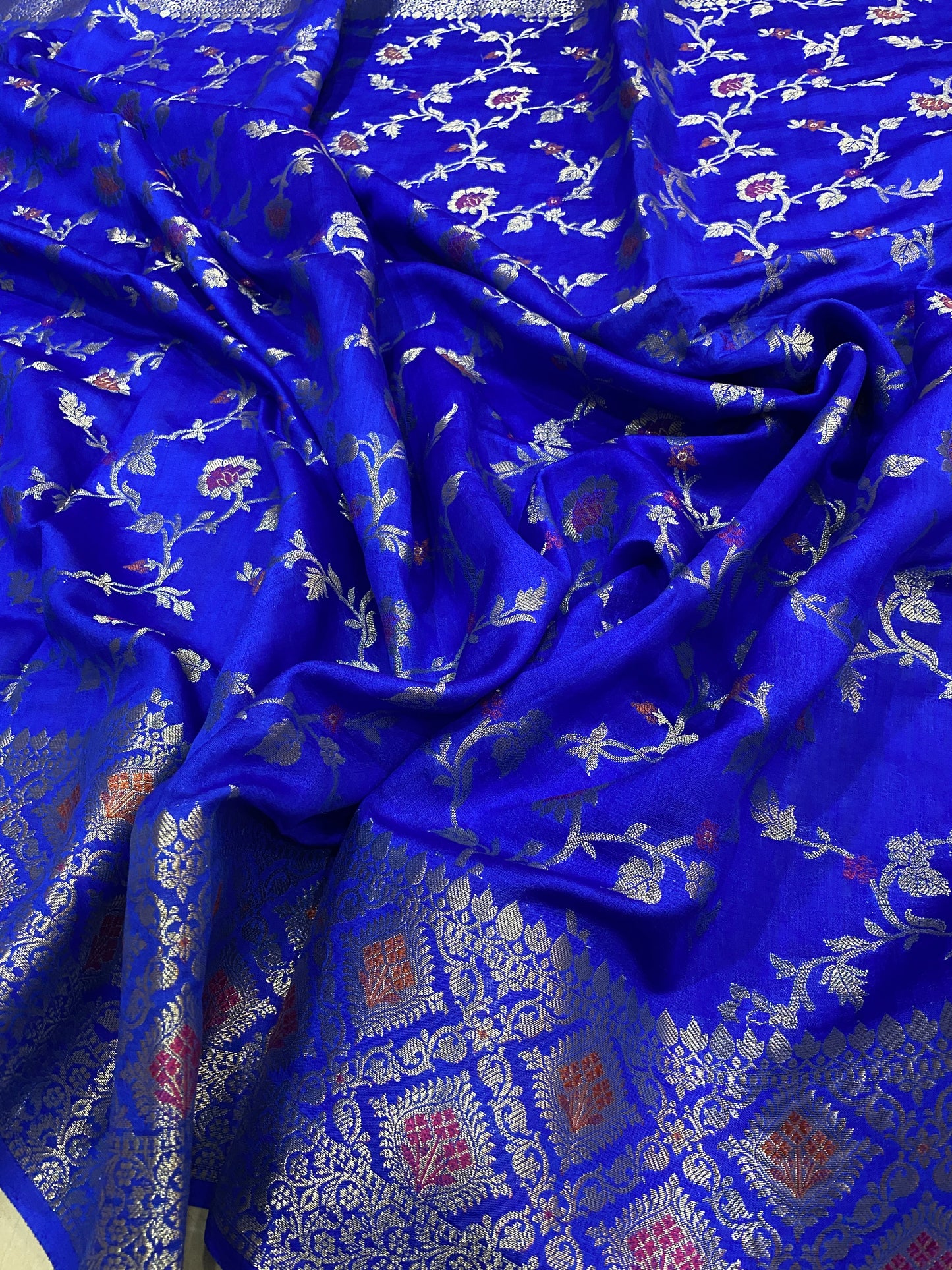 Blu Rampicante Meenakaari Couture Pure Dupion Silk Banarasi Saree