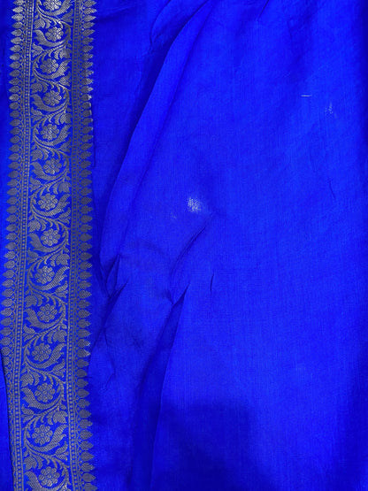 Blu Rampicante Meenakaari Couture Pure Dupion Silk Banarasi Saree