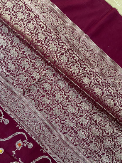 Vino Intreccio Meenakaari Couture Pure Dupion Silk Banarasi Saree