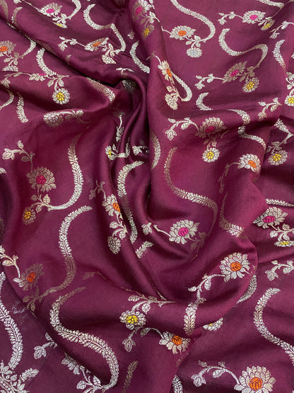 Vino Intreccio Meenakaari Couture Pure Dupion Silk Banarasi Saree