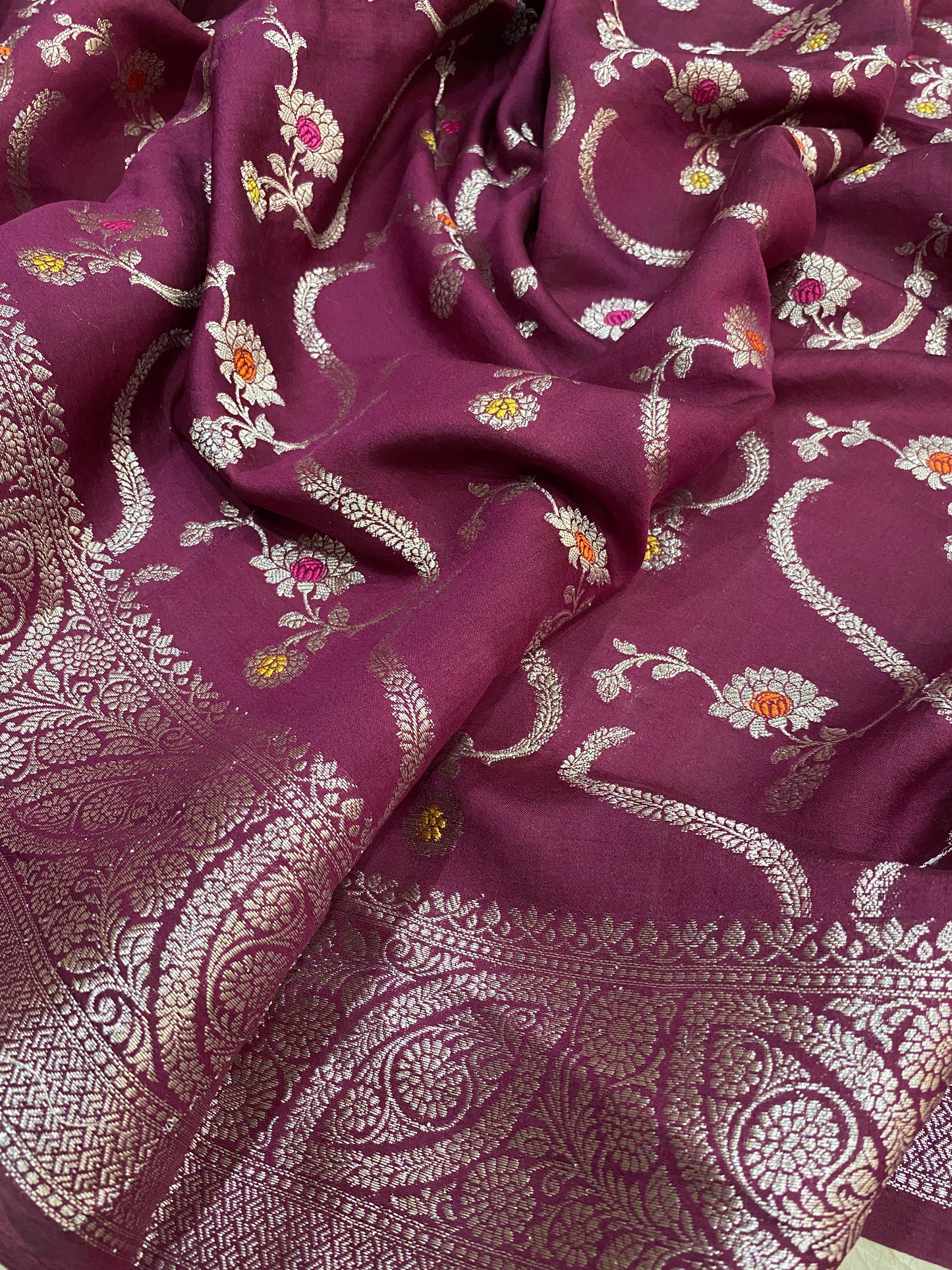Vino Intreccio Meenakaari Couture Pure Dupion Silk Banarasi Saree
