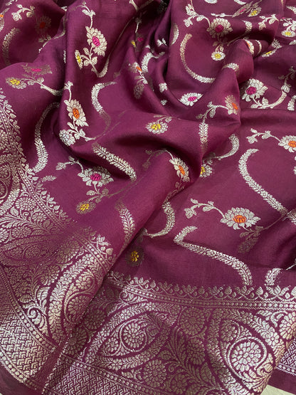 Vino Intreccio Meenakaari Couture Pure Dupion Silk Banarasi Saree